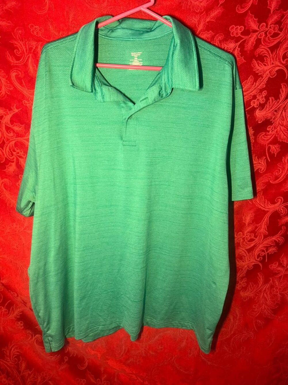 Member's Mark Men's XXL Green Short Sleeve Performance Polo Shirt